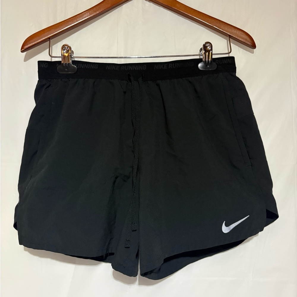 Nike Men’s Black Athletic Running Shorts with Reflective Swoosh